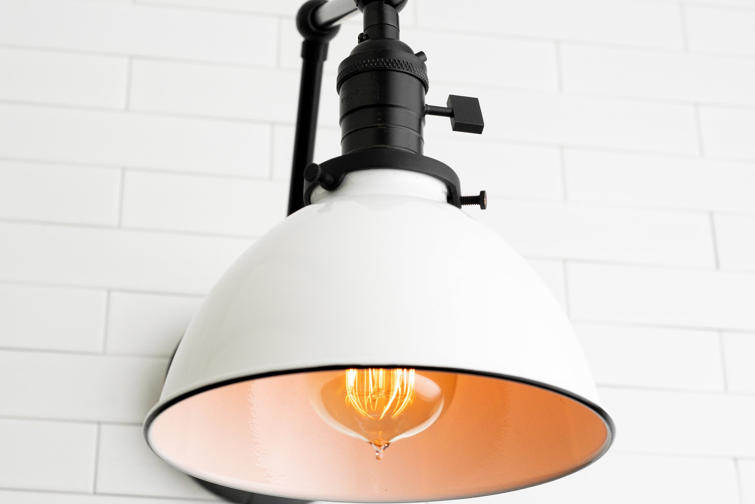 Conique Metal Vintage Industrial Swing Arm Wall Lamp - Adjustable Dome Shade for Study