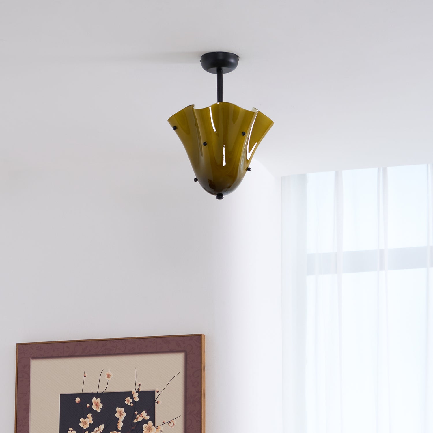 Bellina Decorative Glass Ceiling Light - Modern Sculptural Flush Mount