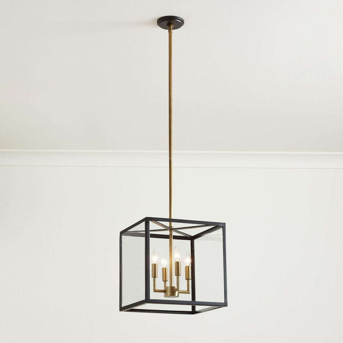 Lanterne d'extérieur moderne en fer Ferrix - Luminaire industriel en verre
