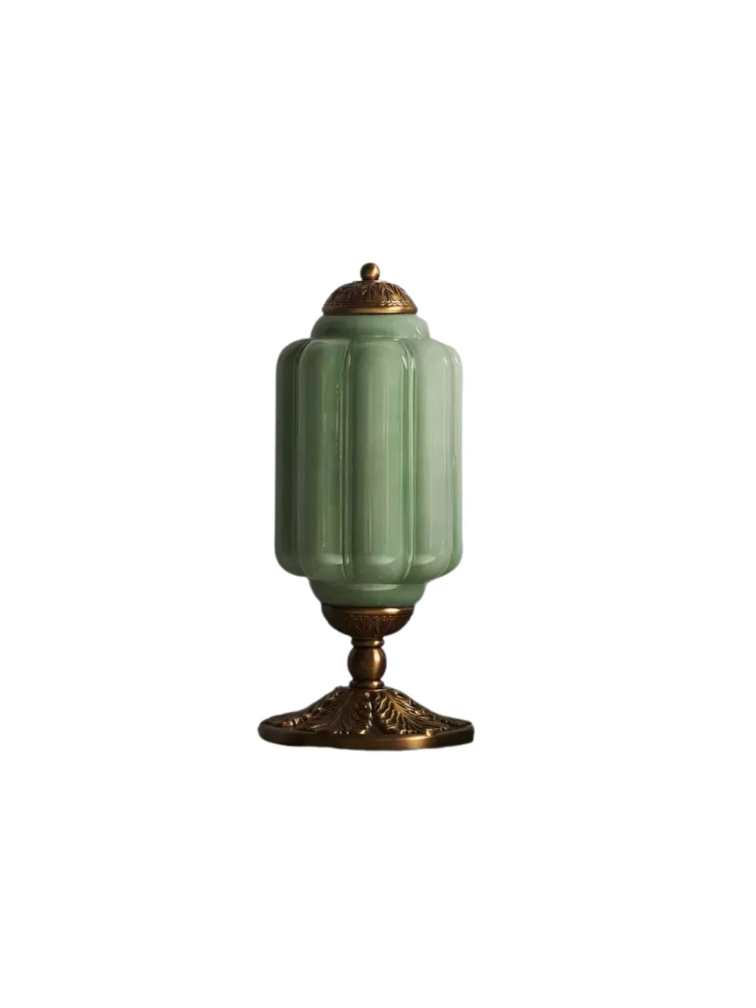 Vintage Green Glass LED Table Lamp