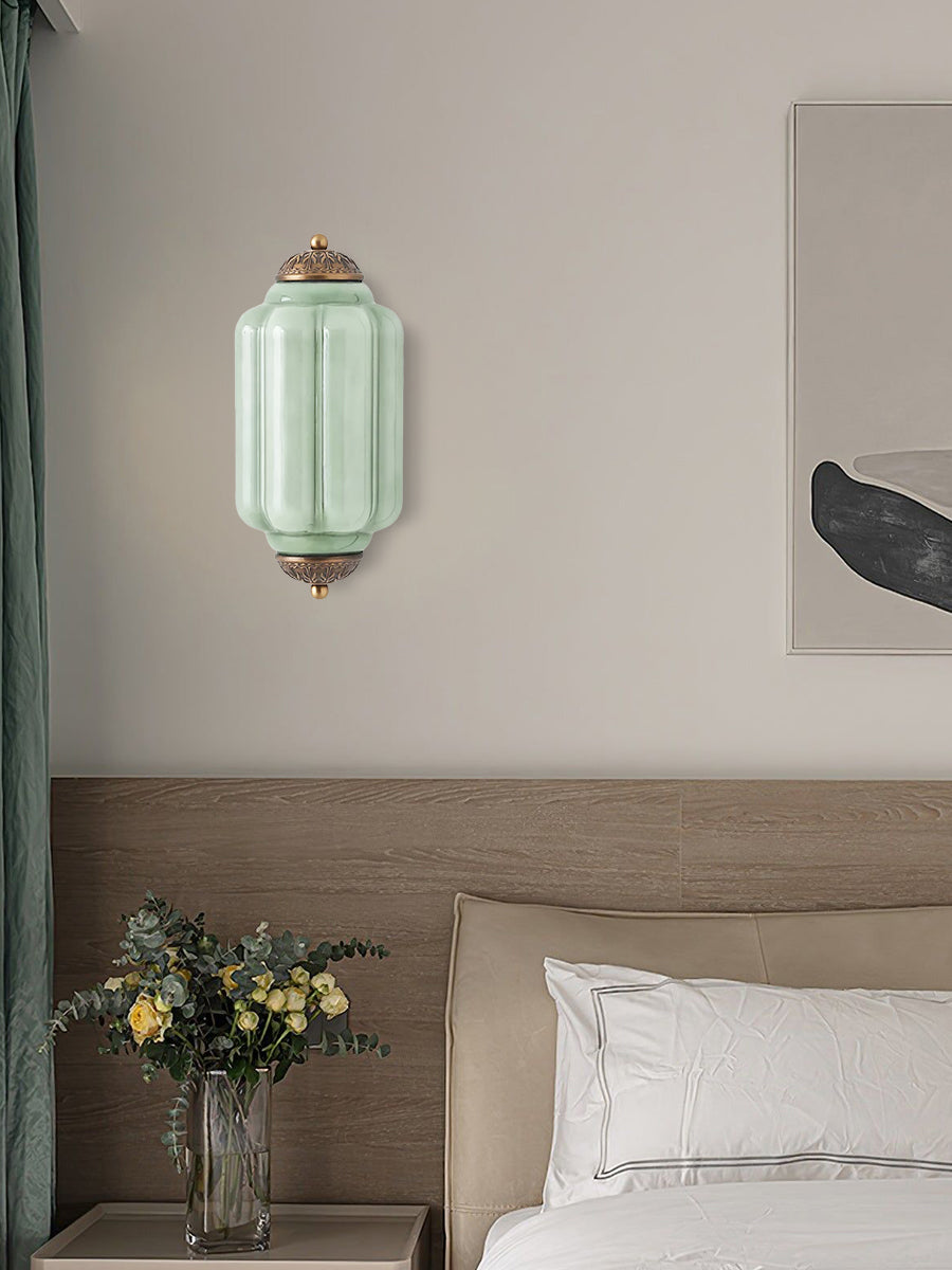 Vintage Milk Glass Wall Sconce Handcrafted Distressed Brass Light