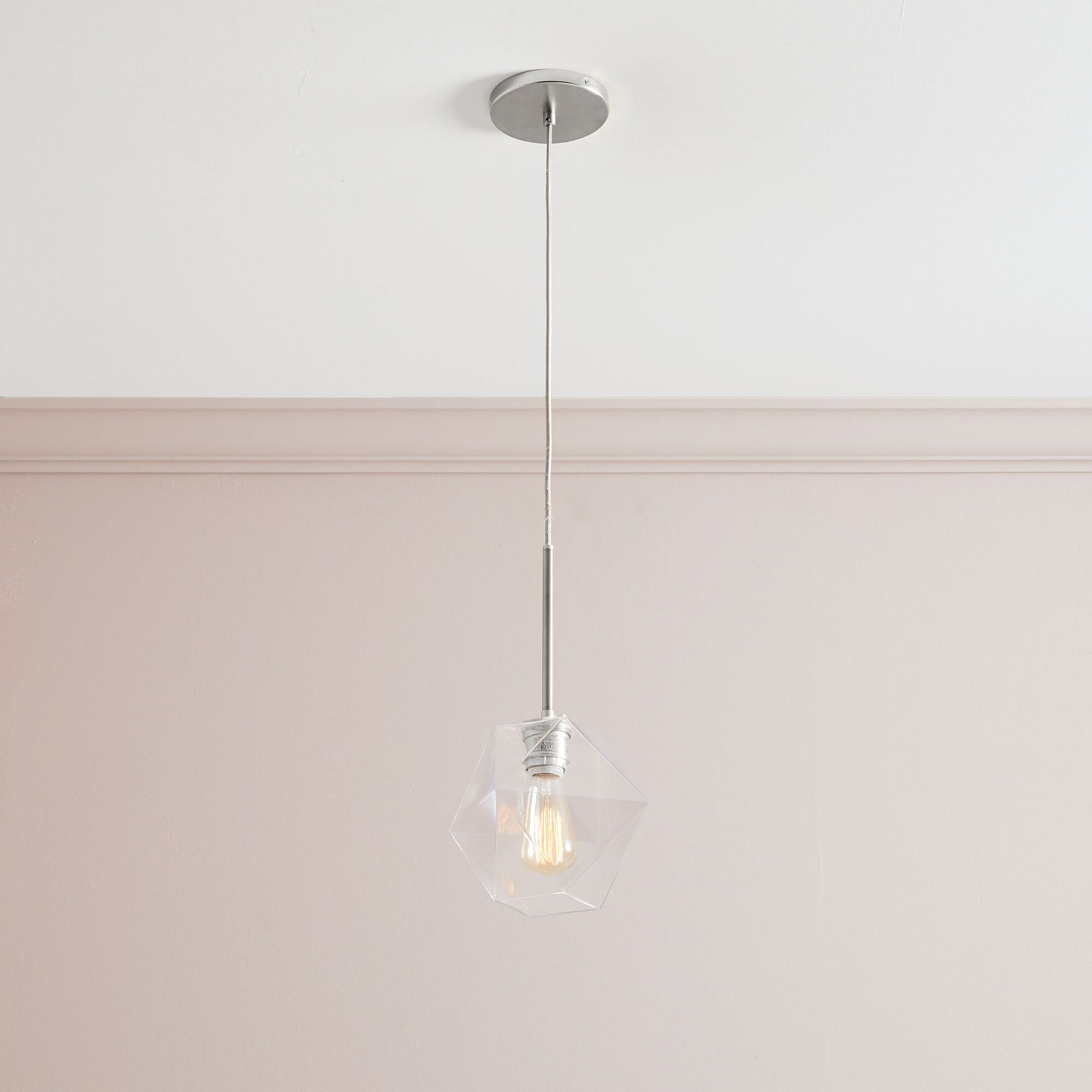 Talvior Faceted Pendant Light – Adjustable Glass Light Fixture