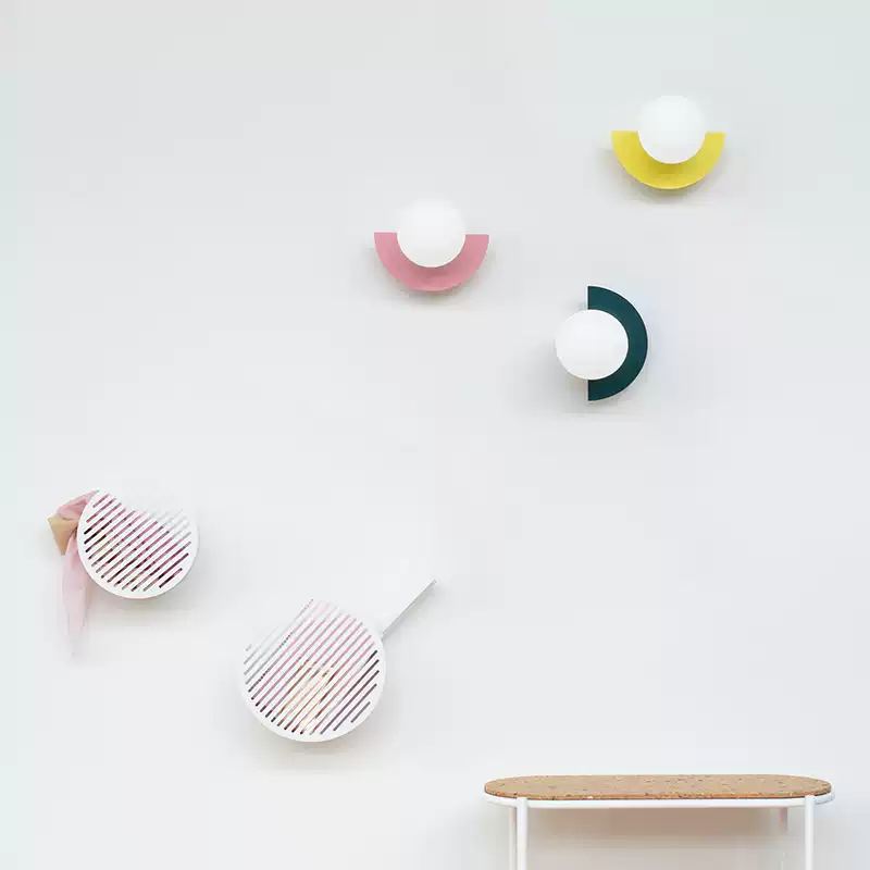 Vibrant Macaron Glass Orb Wall Sconce Metal Nordic Modern Decor