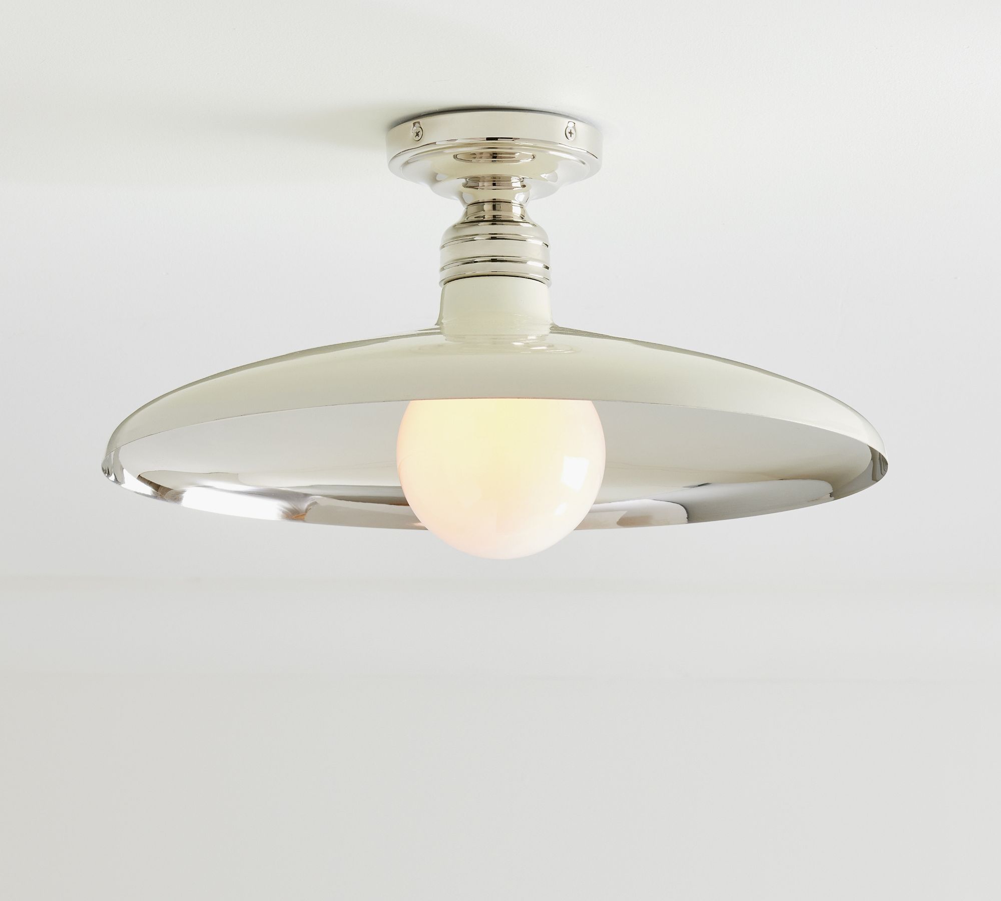 Forvara Farmhouse Metal Flush Mount Light - Black or White Ceiling Lamp