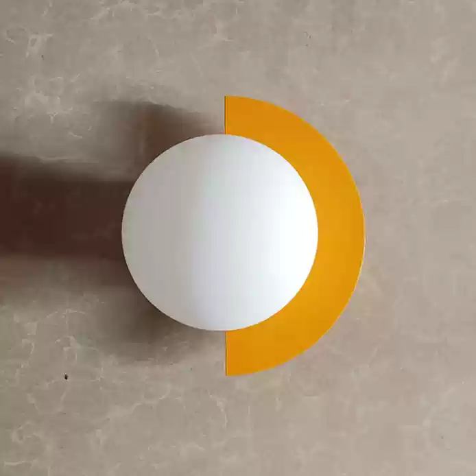 Vibrant Macaron Glass Orb Wall Sconce Metal Nordic Modern Decor