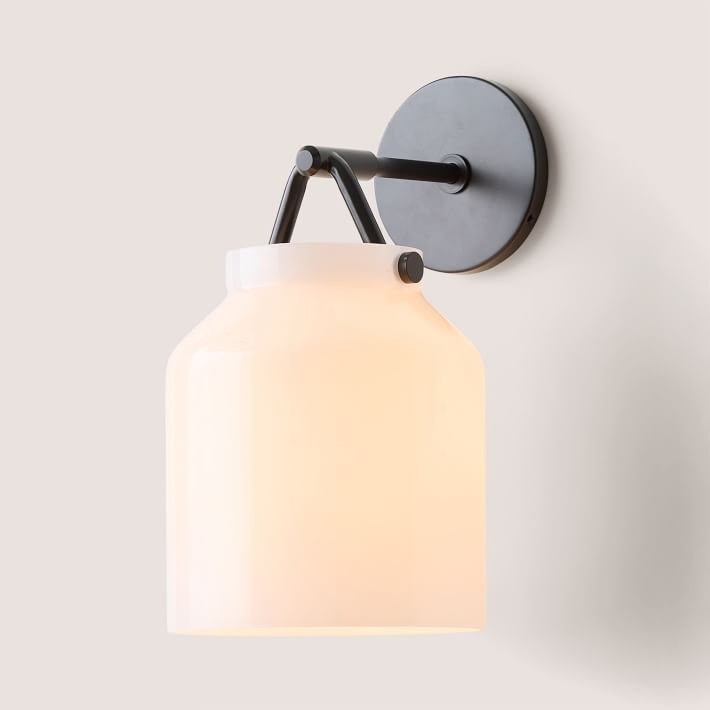 Applique murale minimaliste moderne en laiton et verre Hanton – Résistante à l'humidité pour salle de bain