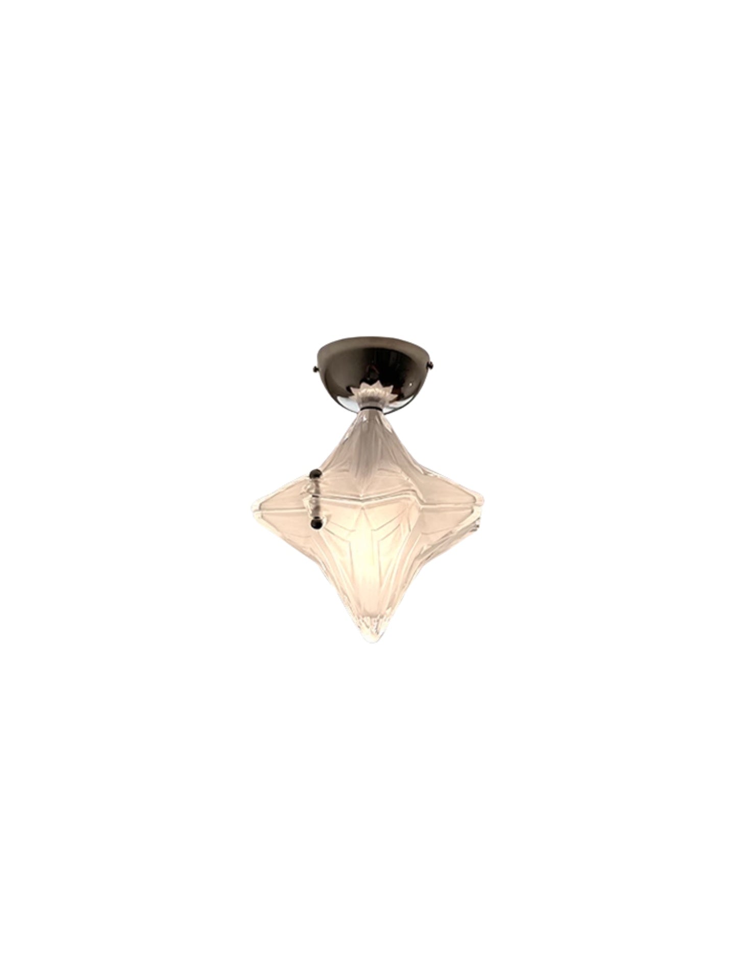 Art Deco Star Ceiling Lamp -Frosted Glass Fixture for Hallway & Entryway -Astris Ceres