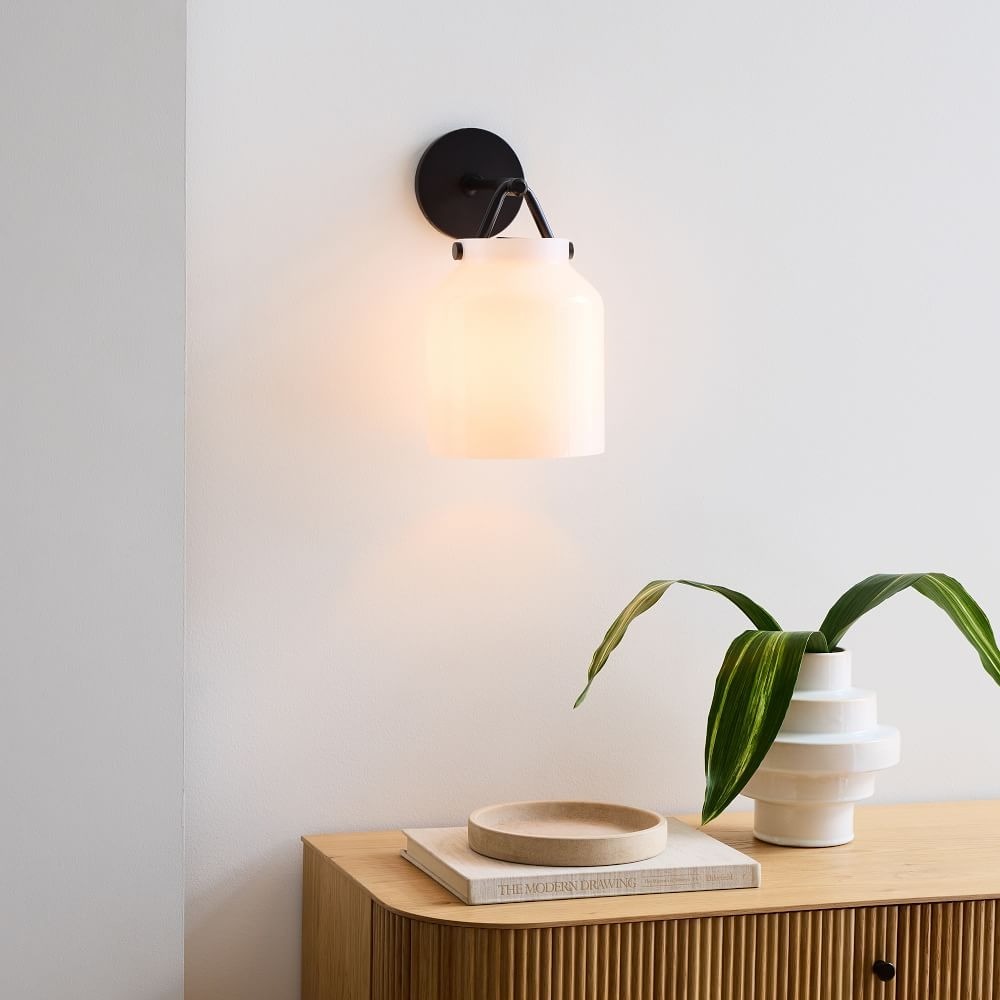 Applique murale minimaliste moderne en laiton et verre Hanton – Résistante à l'humidité pour salle de bain