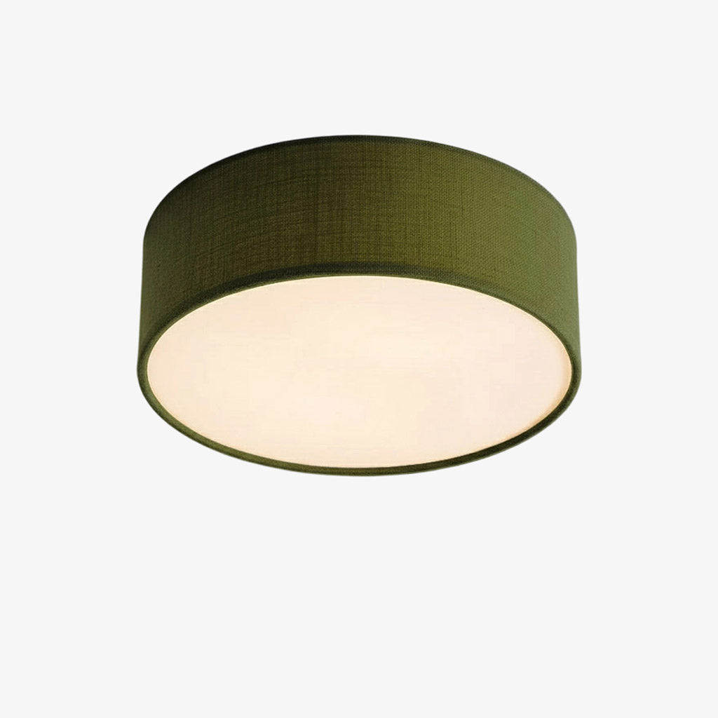 Dumora Linen Drum Flush Mount Ceiling Lamp - Stylish Soft Fabric Ceiling Light