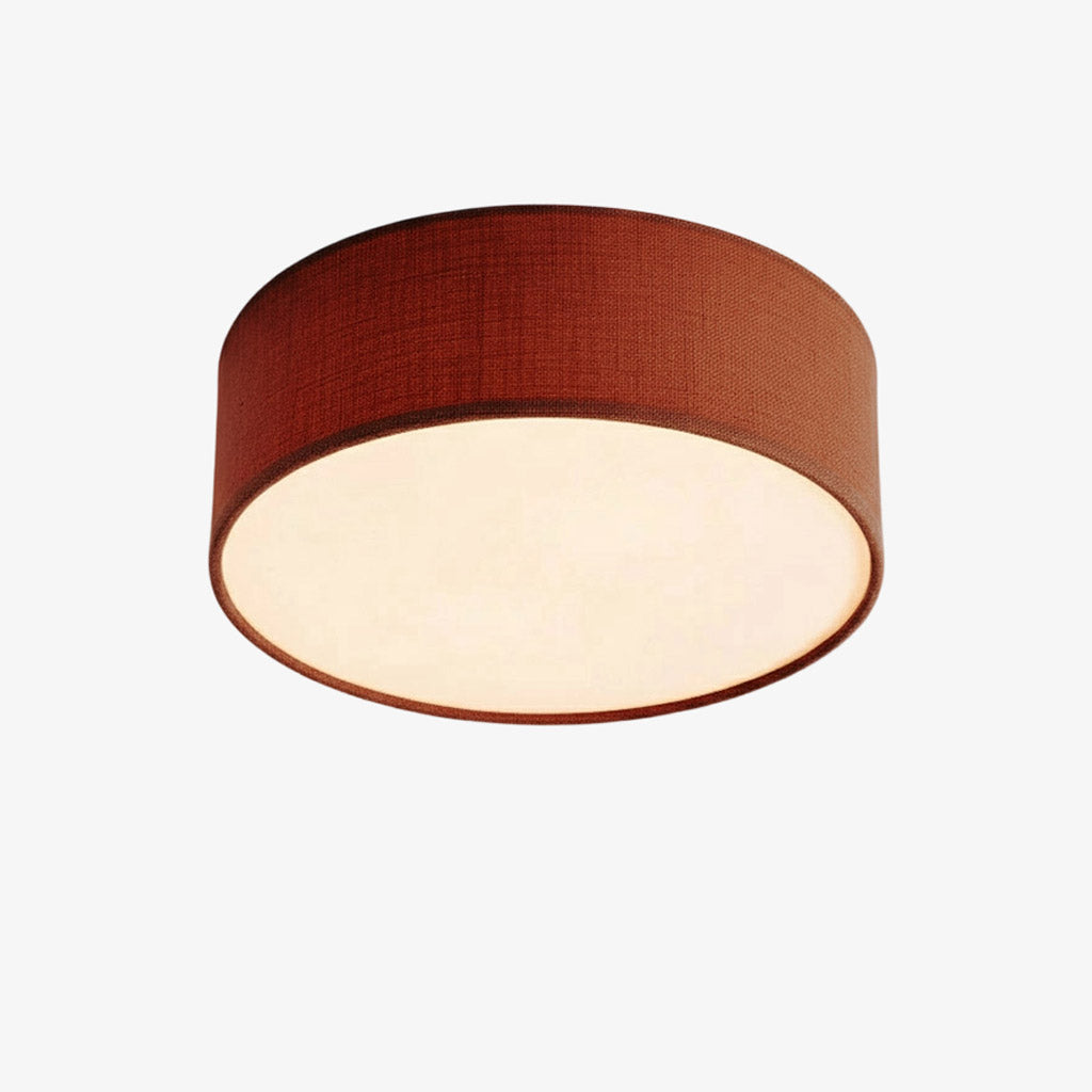 Dumora Linen Drum Flush Mount Ceiling Lamp - Stylish Soft Fabric Ceiling Light