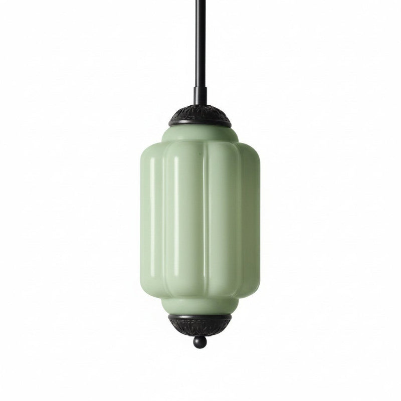 Suspension Eloise en verre laiteux – Lampe vintage fine pour salon