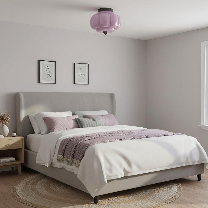 Eloise Milk Glass Ceiling Light - Retro Brass Ceiling Lamp for Hallway