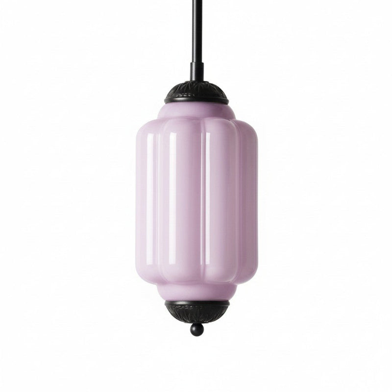 Suspension Eloise en verre laiteux – Lampe vintage fine pour salon