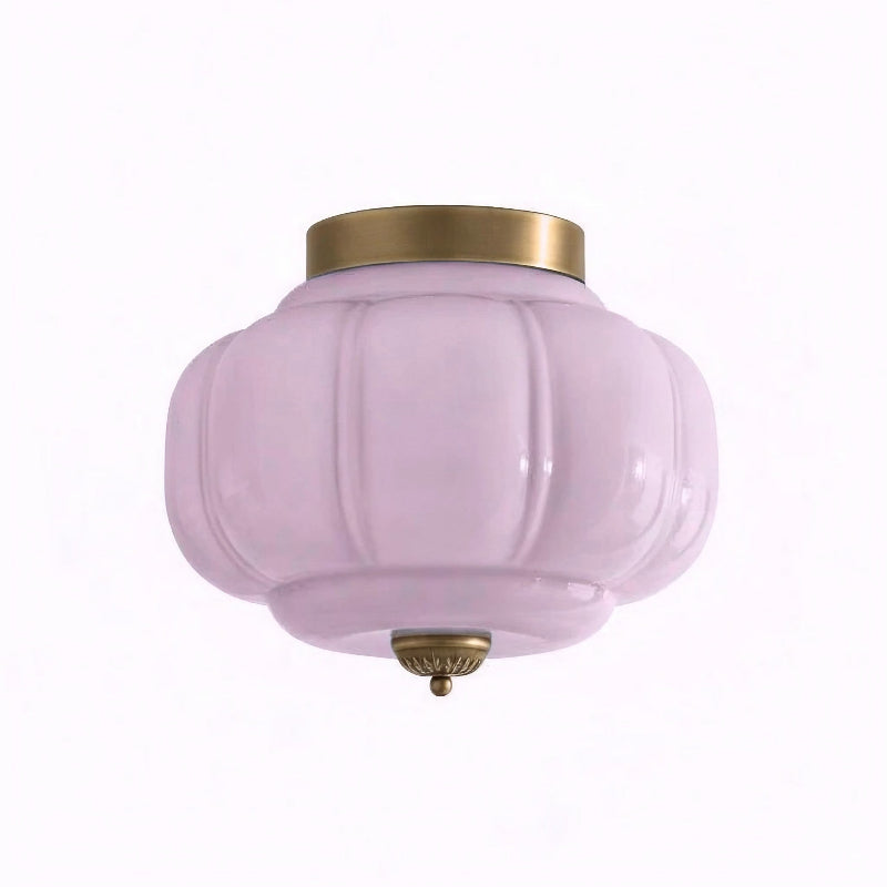 Eloise Milk Glass Ceiling Light - Retro Brass Ceiling Lamp for Hallway