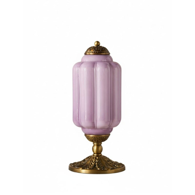 Lampe de table vintage Eloise en verre laiteux – Lampe de bureau LED en métal pour chambre