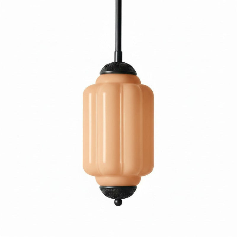 Suspension Eloise en verre laiteux – Lampe vintage fine pour salon