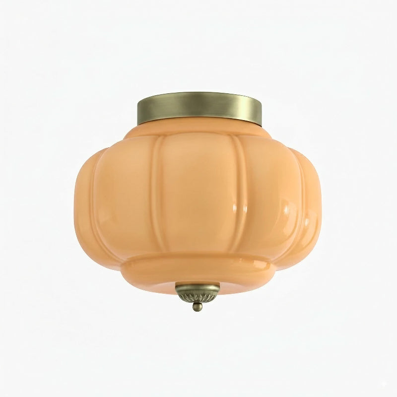 Eloise Milk Glass Ceiling Light - Retro Brass Ceiling Lamp for Hallway