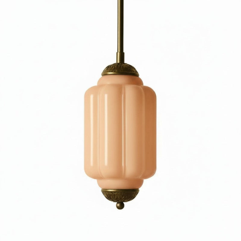 Suspension Eloise en verre laiteux – Lampe vintage fine pour salon