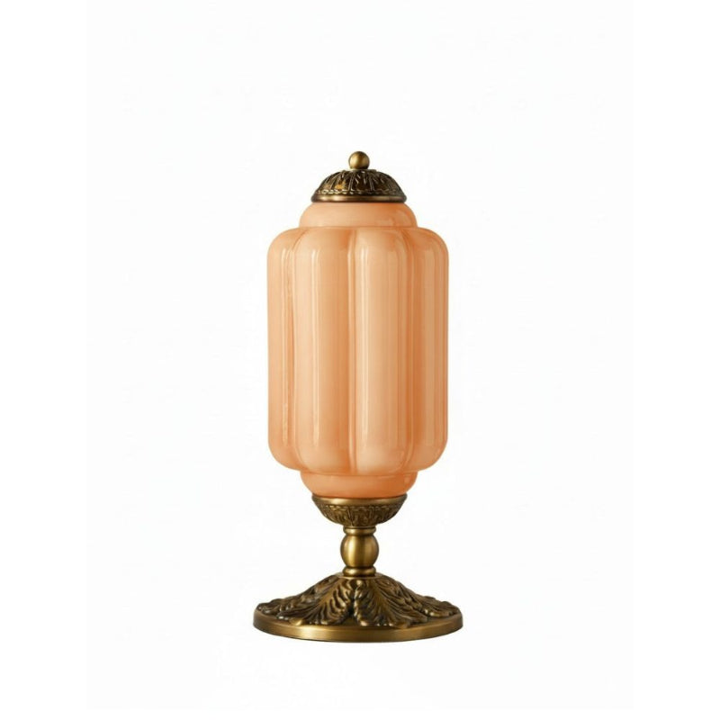 Lampe de table vintage Eloise en verre laiteux – Lampe de bureau LED en métal pour chambre