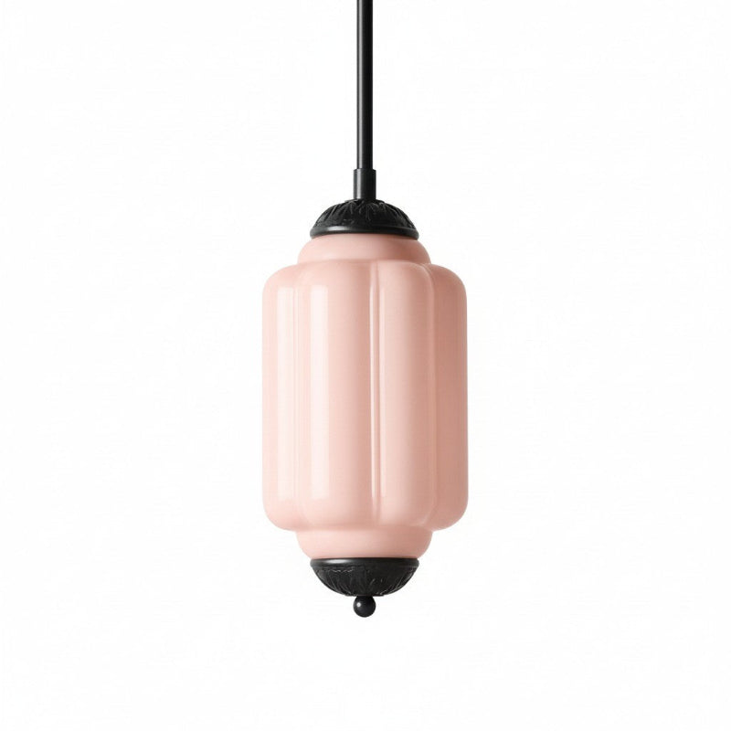 Suspension Eloise en verre laiteux – Lampe vintage fine pour salon