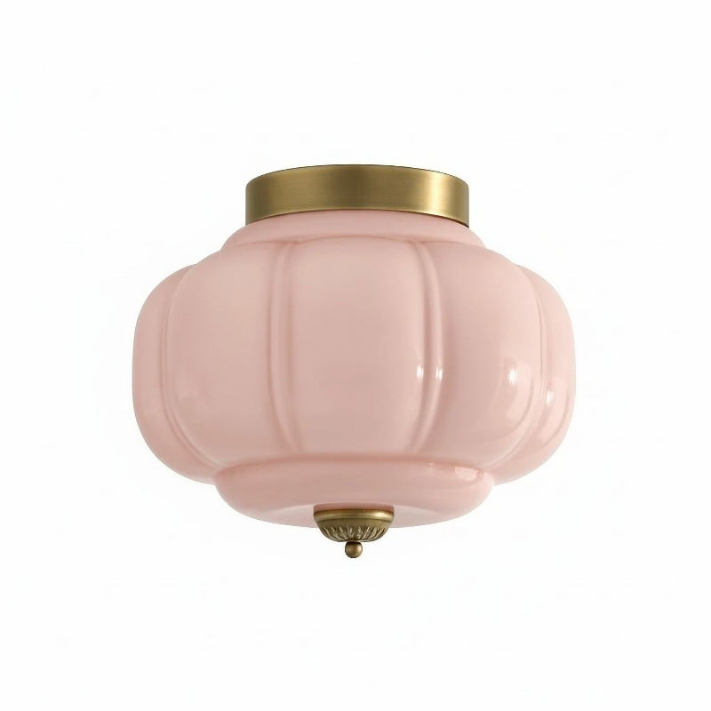 Eloise Milk Glass Ceiling Light - Retro Brass Ceiling Lamp for Hallway