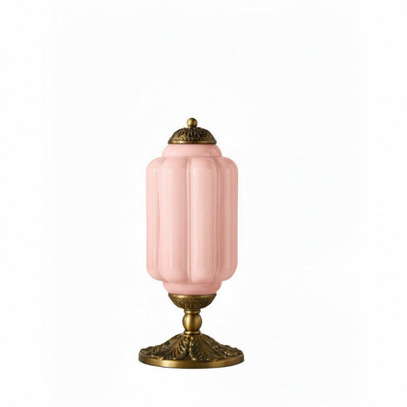 Lampe de table vintage Eloise en verre laiteux – Lampe de bureau LED en métal pour chambre