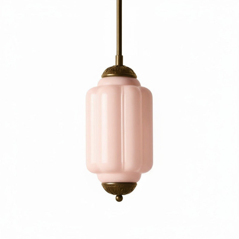 Suspension Eloise en verre laiteux – Lampe vintage fine pour salon