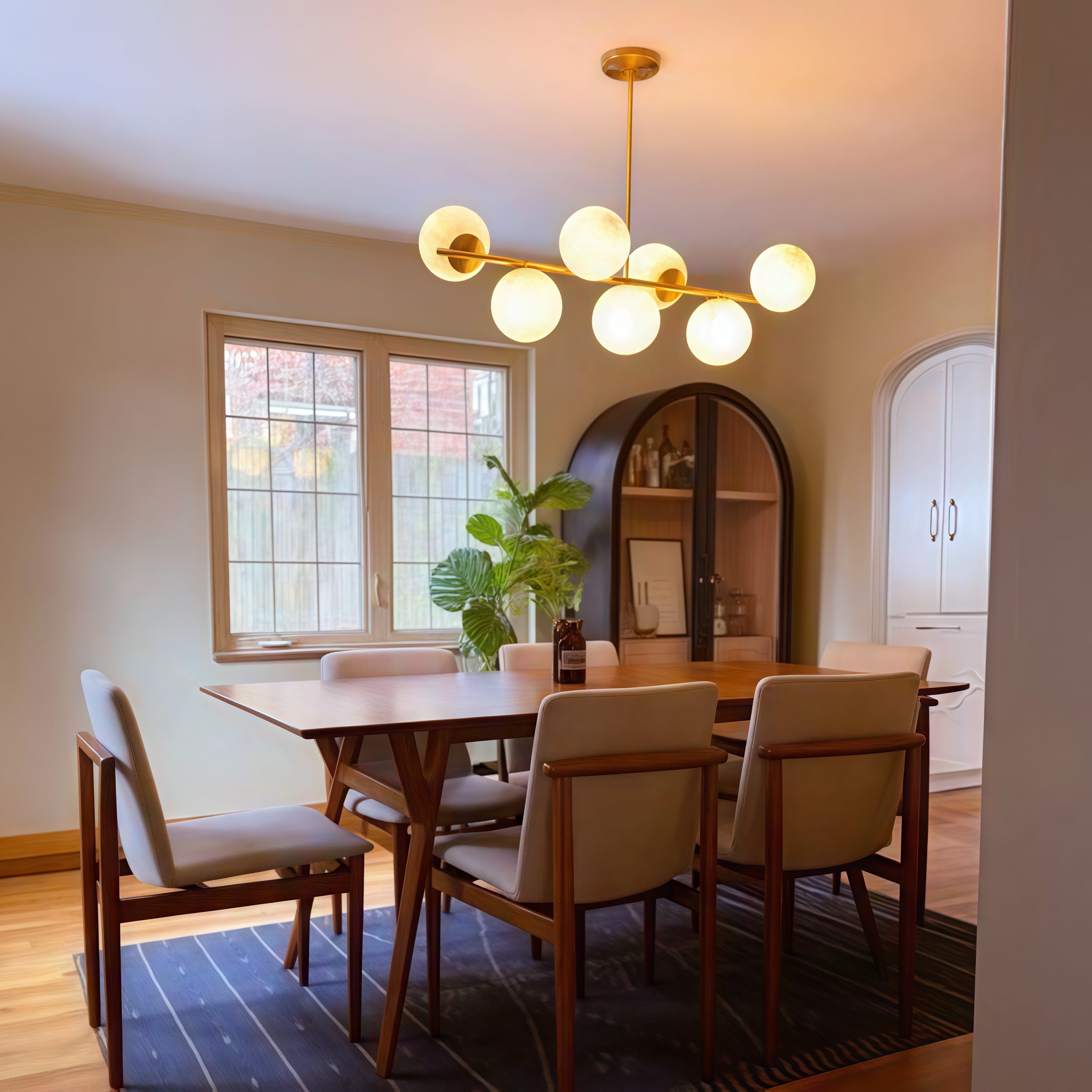 Alessora Brass Milk Glass Chandeliers- Great for Covered Outdoor Areas