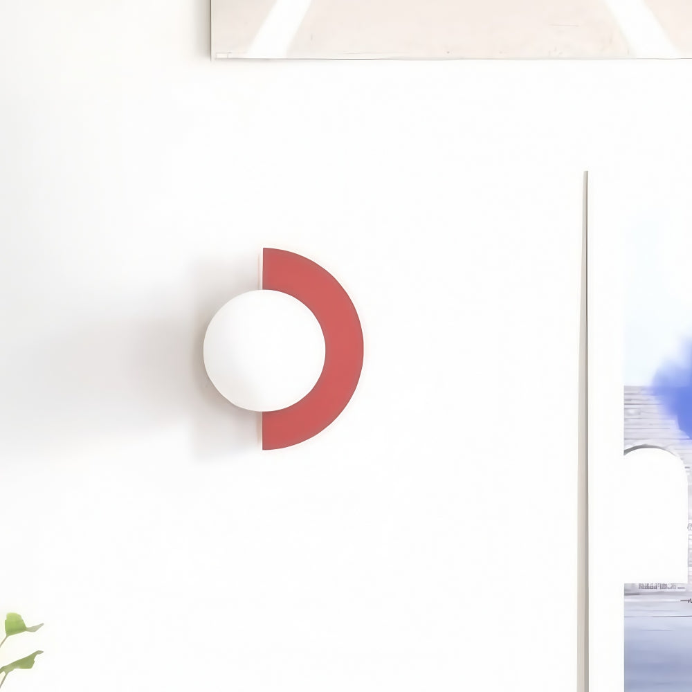 Vibrant Macaron Glass Orb Wall Sconce Metal Nordic Modern Decor