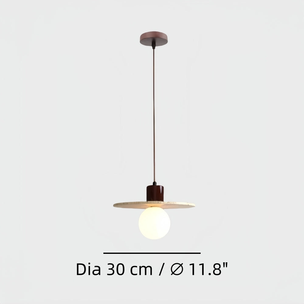Travertine Pendant Light - Natural Organic Travertine Shade