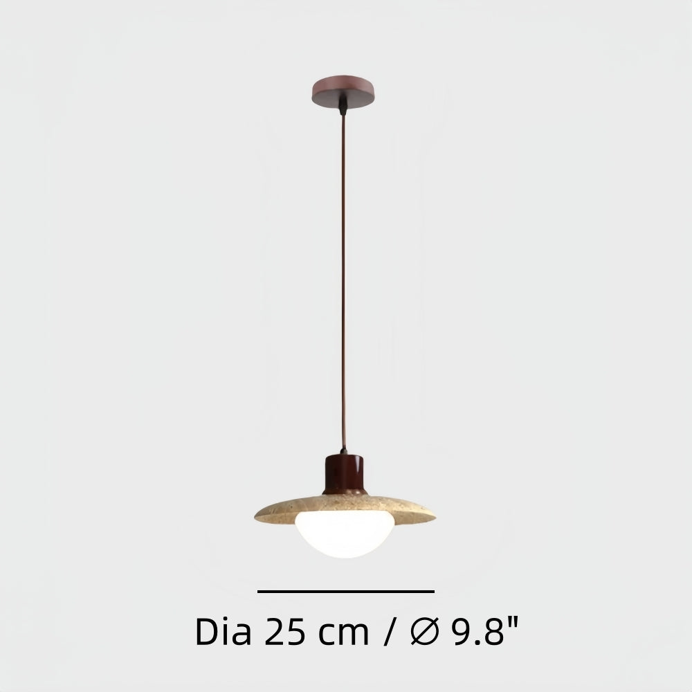 Travertine Pendant Light - Natural Organic Travertine Shade