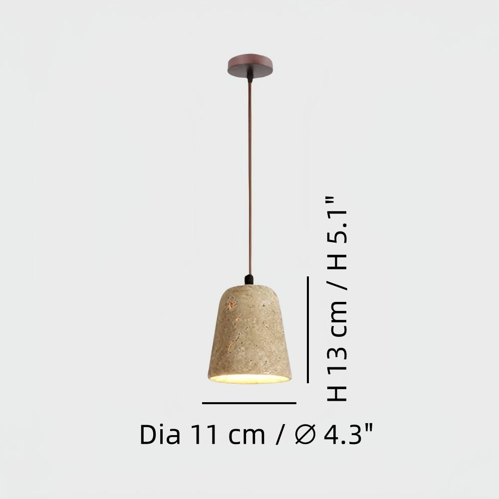 Travertine Pendant Light - Natural Organic Travertine Shade