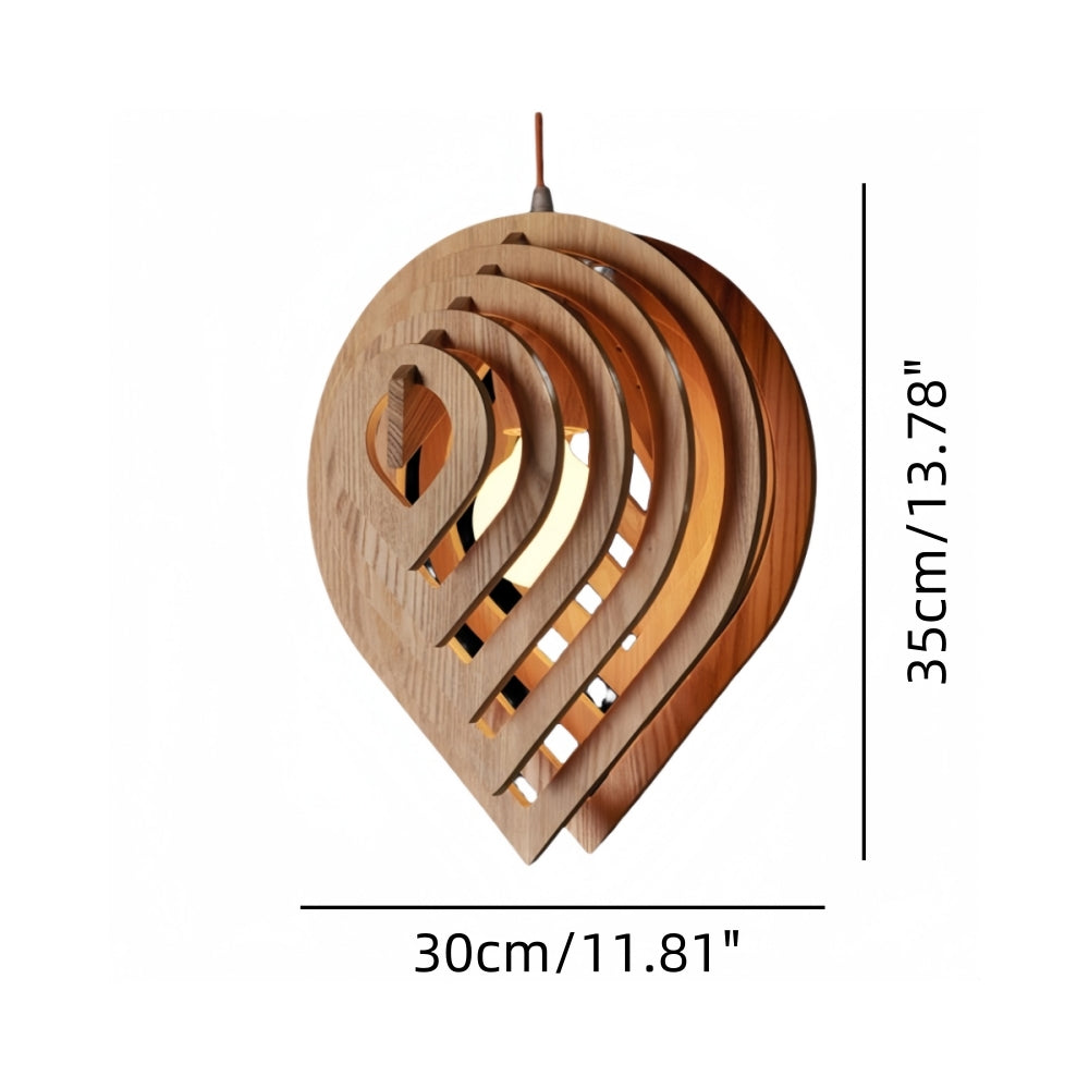 Wood Pendant Light - Nordic 3D Wooden Lighting Design