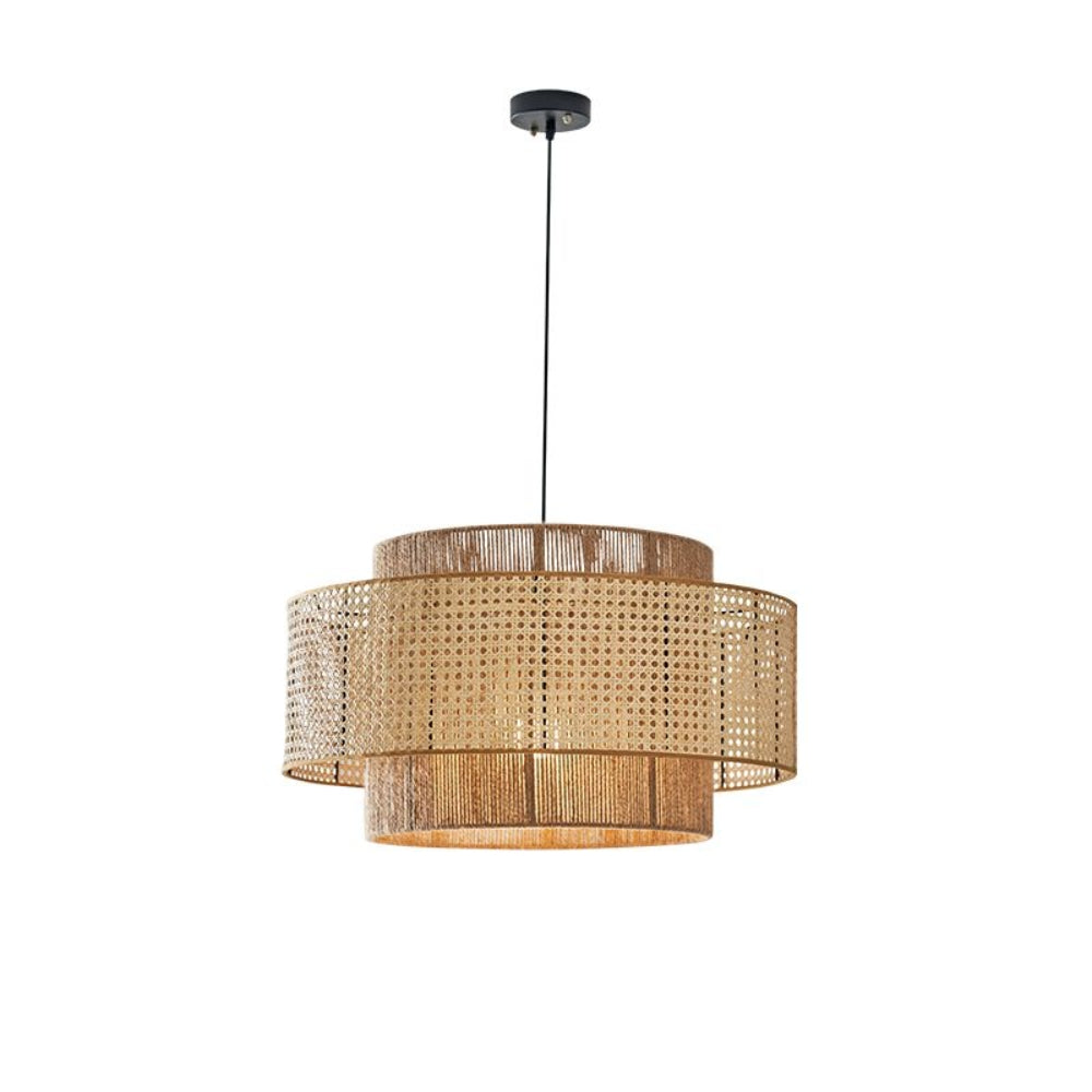 Rattan Pendant Light - Wabi-Sabi Wicker Shade Design