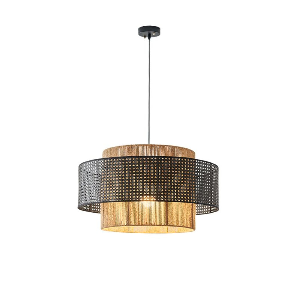 Rattan Pendant Light - Wabi-Sabi Wicker Shade Design