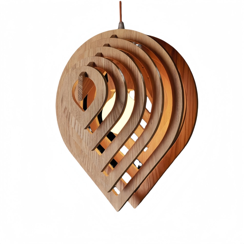 Wood Pendant Light - Nordic 3D Wooden Lighting Design