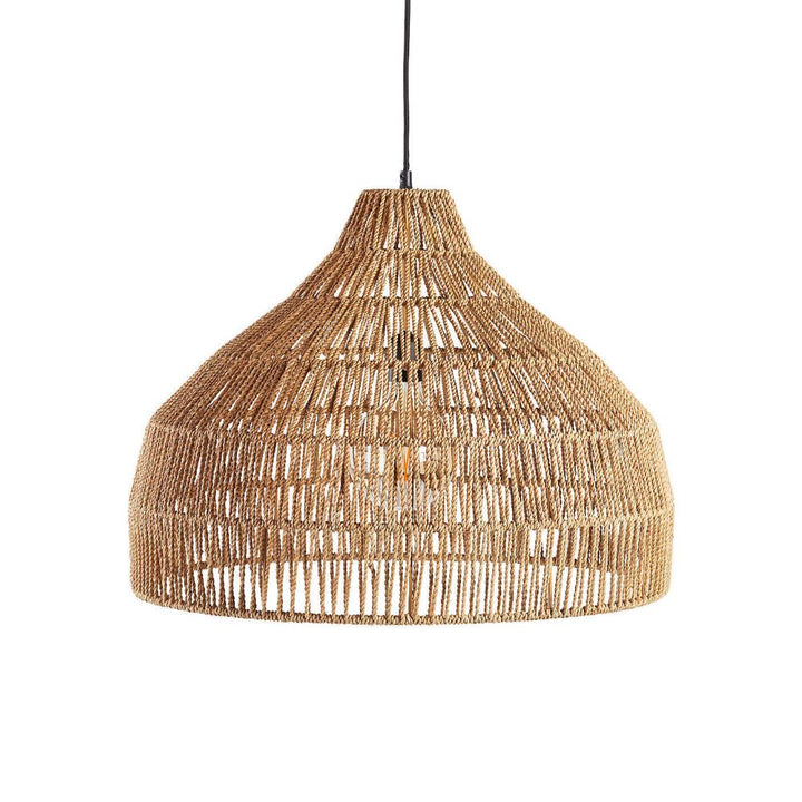 Rattan Dome Pendant Light - Woven Basket Outdoor Rattan Pendant Light