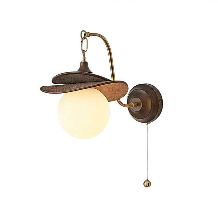 Vintage Raffia Sconce - Tiered Glass Globe Wall Lamp for Bedroom