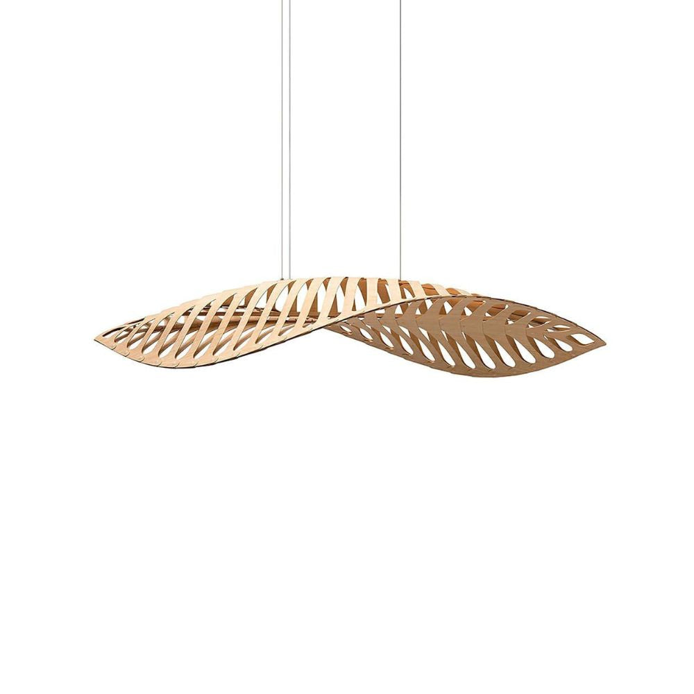 Modern Wood Pendant Light - Curved Leaf Pendant Lamp for Dining Room