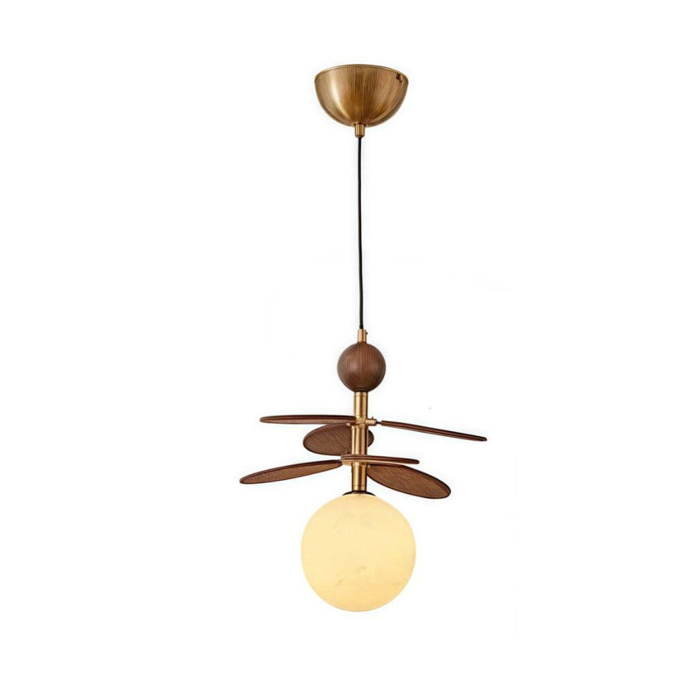 Ball Wood Pendant Light - Retro Raffia Pendant Shade for Dining Room