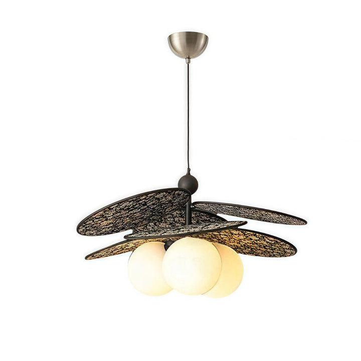 Suspension rétro en tissu - Suspension globe à 3 lumières pour couloir