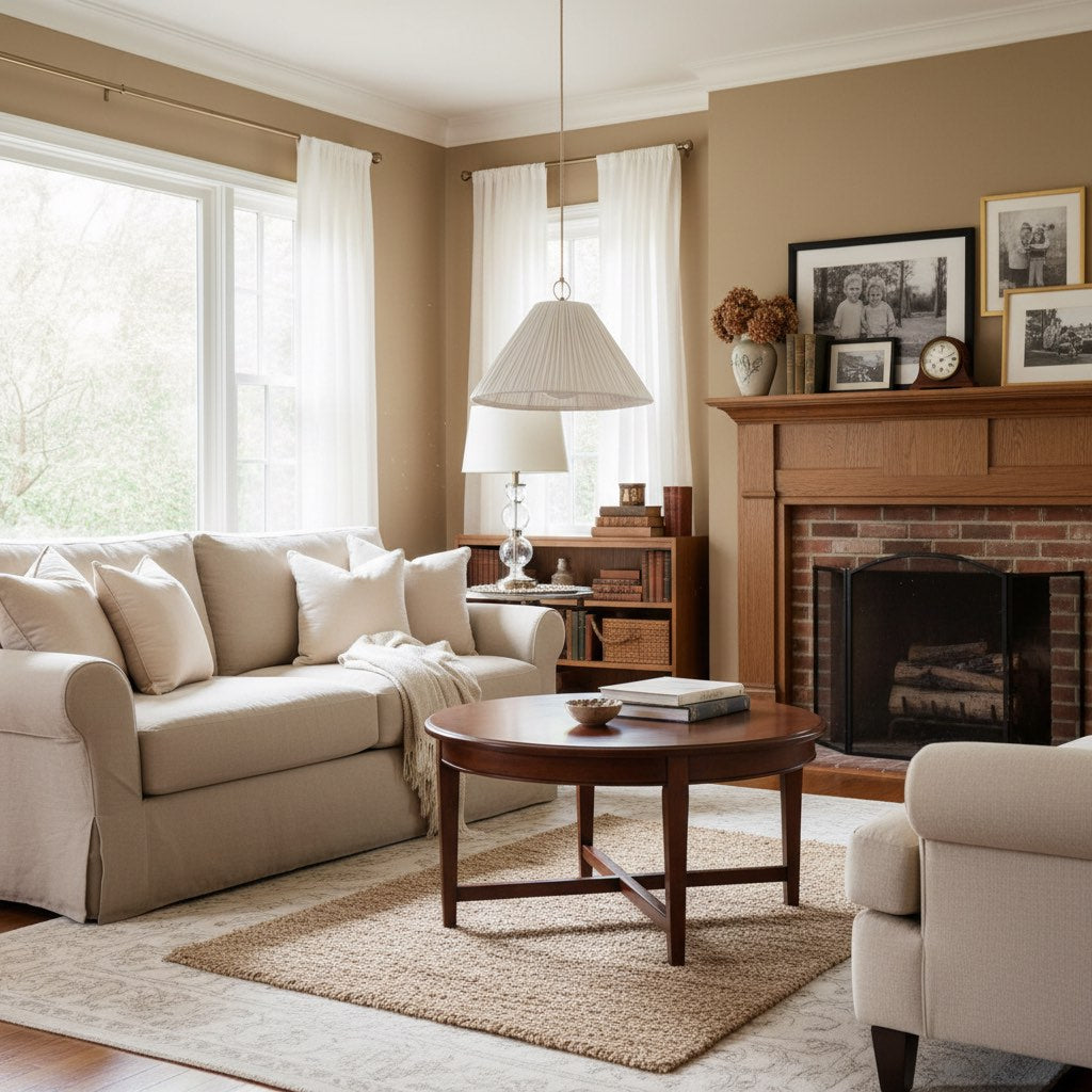 Lindi - Petite suspension festonnée en laiton vieilli et lin