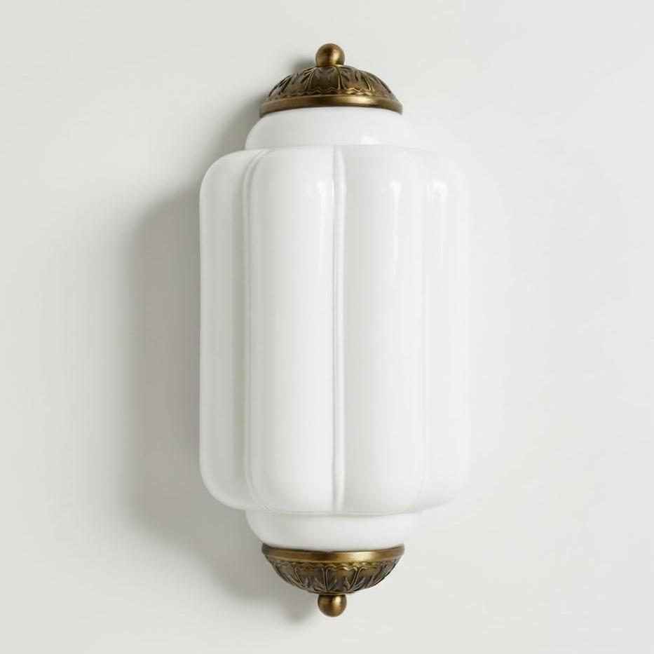 Eloise Vintage Wall Sconce - Milk Glass Flush Mount for Bedside