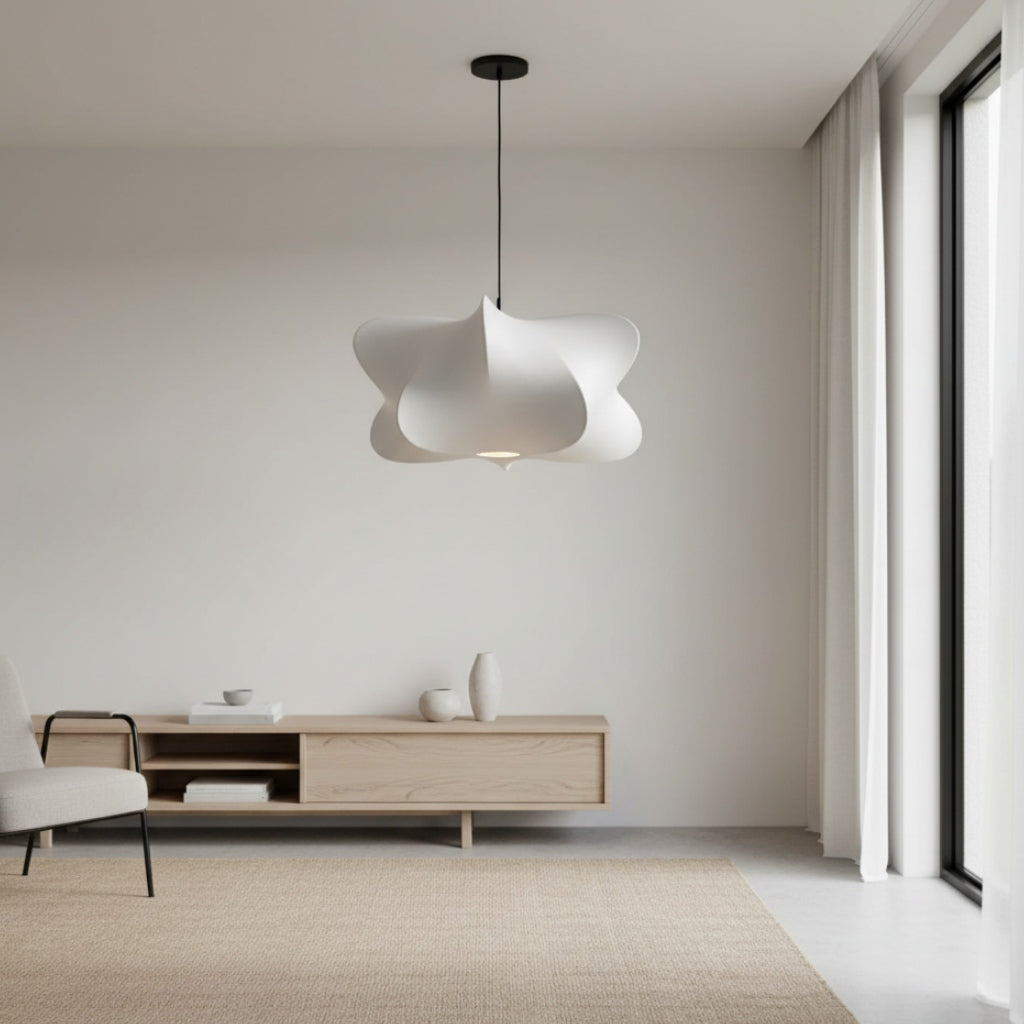 Havion Modern Cocoon Pendant Lamp - White Polymer Shade for Bedroom