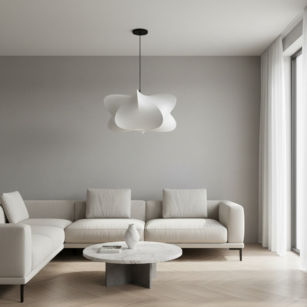 Havion Modern Cocoon Pendant Lamp - White Polymer Shade for Bedroom