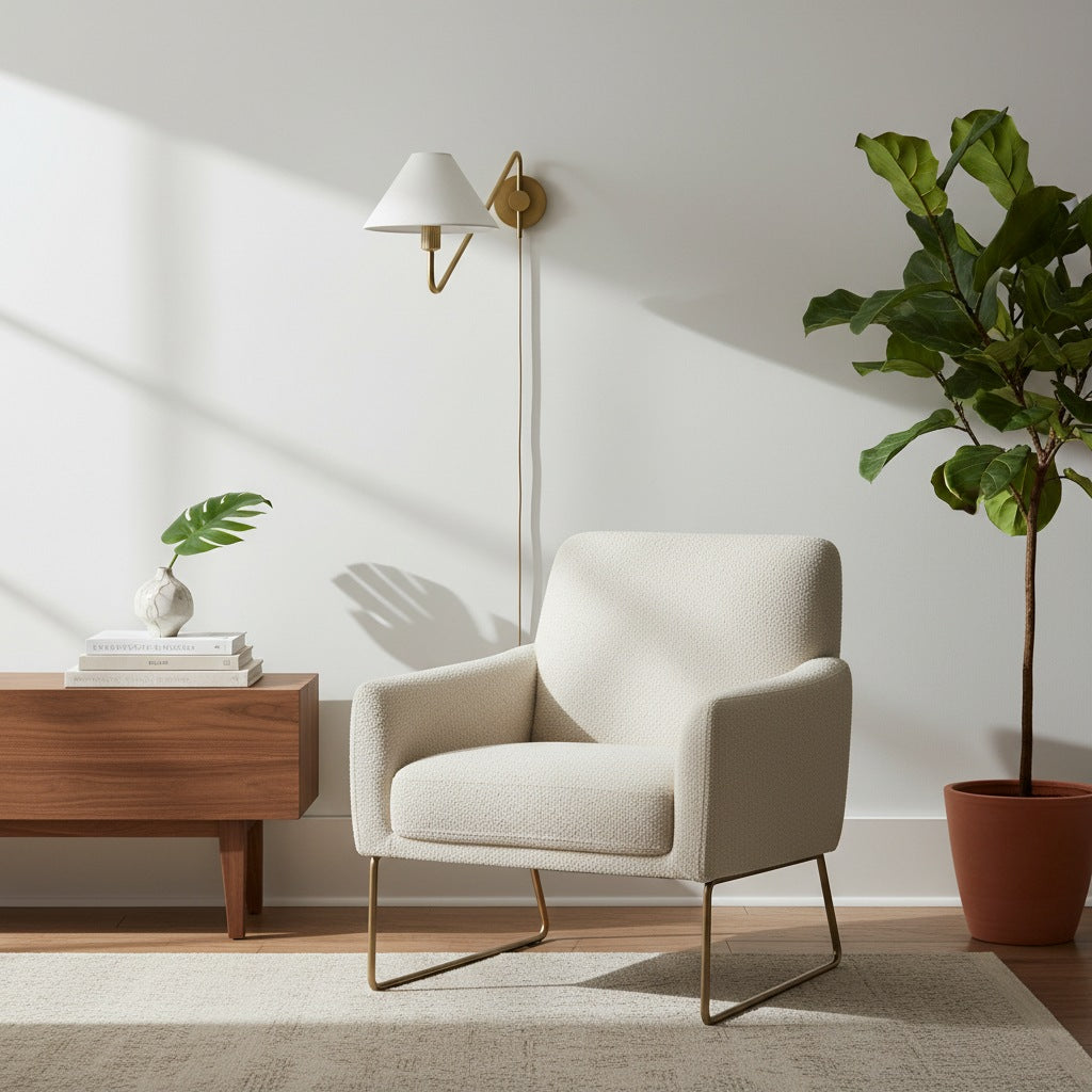 Diora Champagne Bronze Sconce - Plug-In Adjustable Arm Linen Bedside Lamp