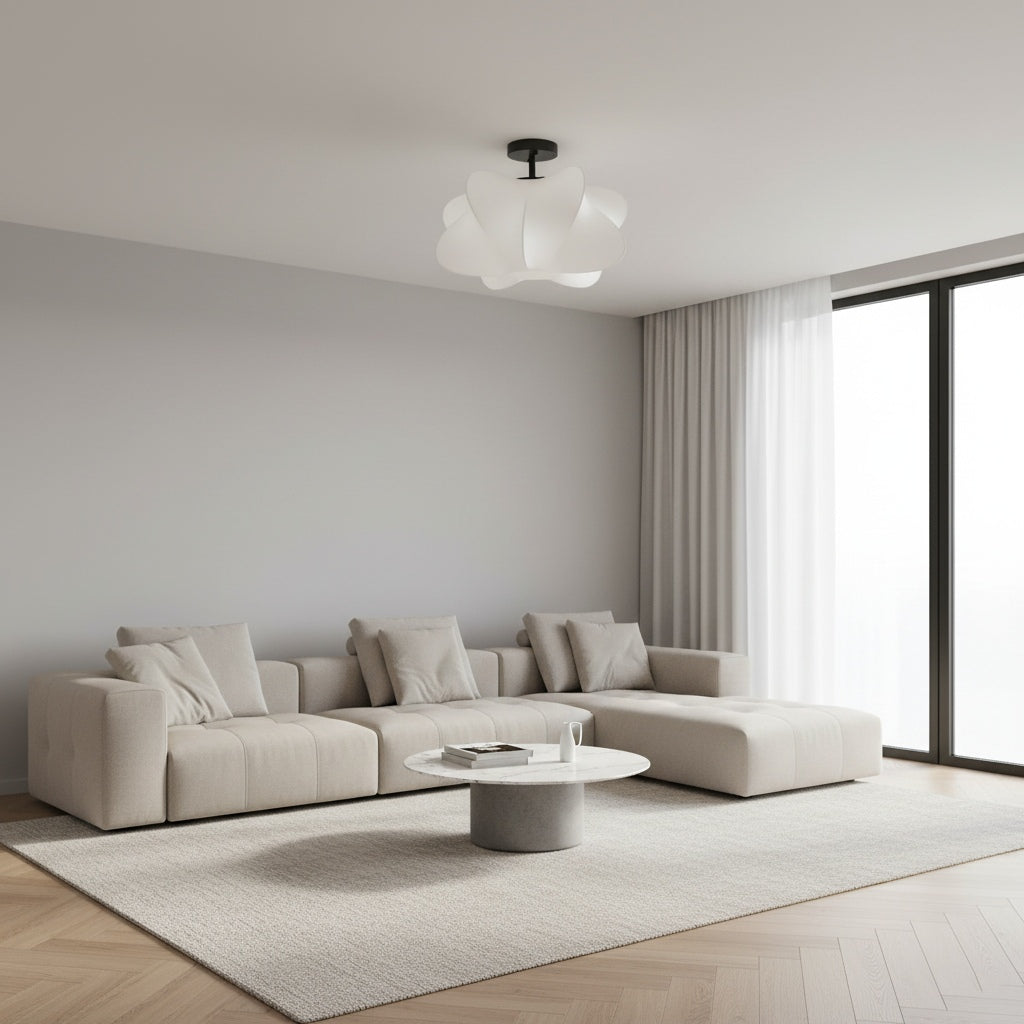 Havion Modern Cocoon Pendant Lamp - White Polymer Shade for Bedroom