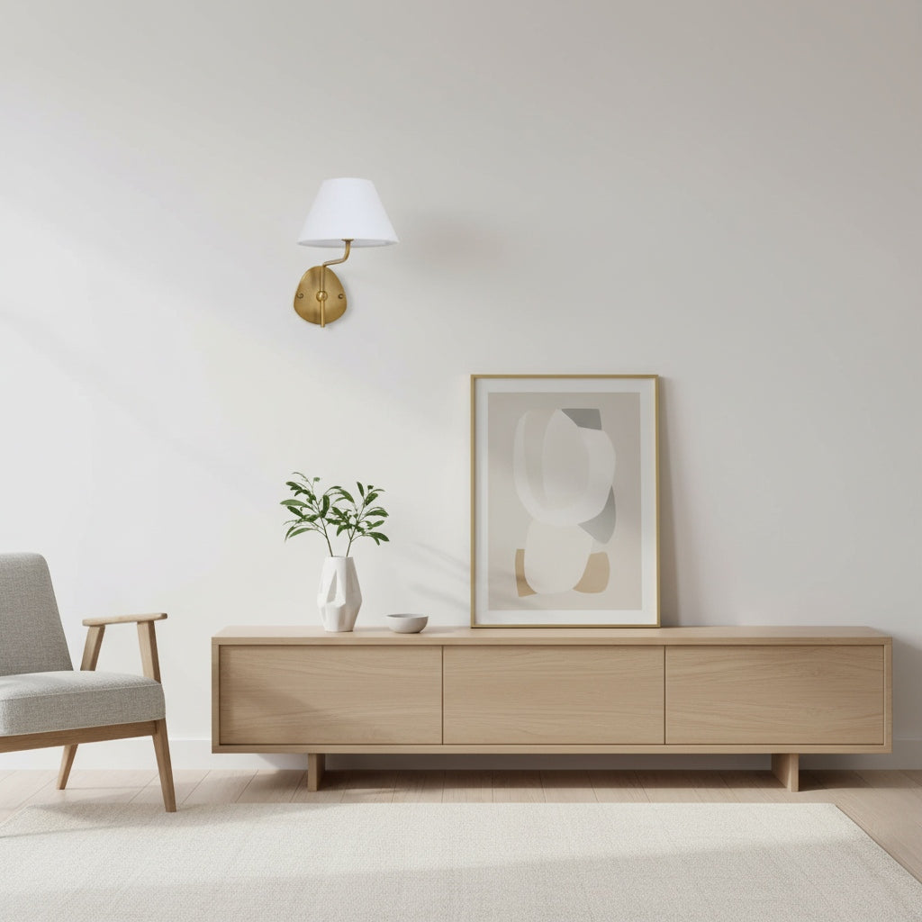 Fabric Double Wall Sconce - Elegant Swan Neck Wall Lights for Bedroom