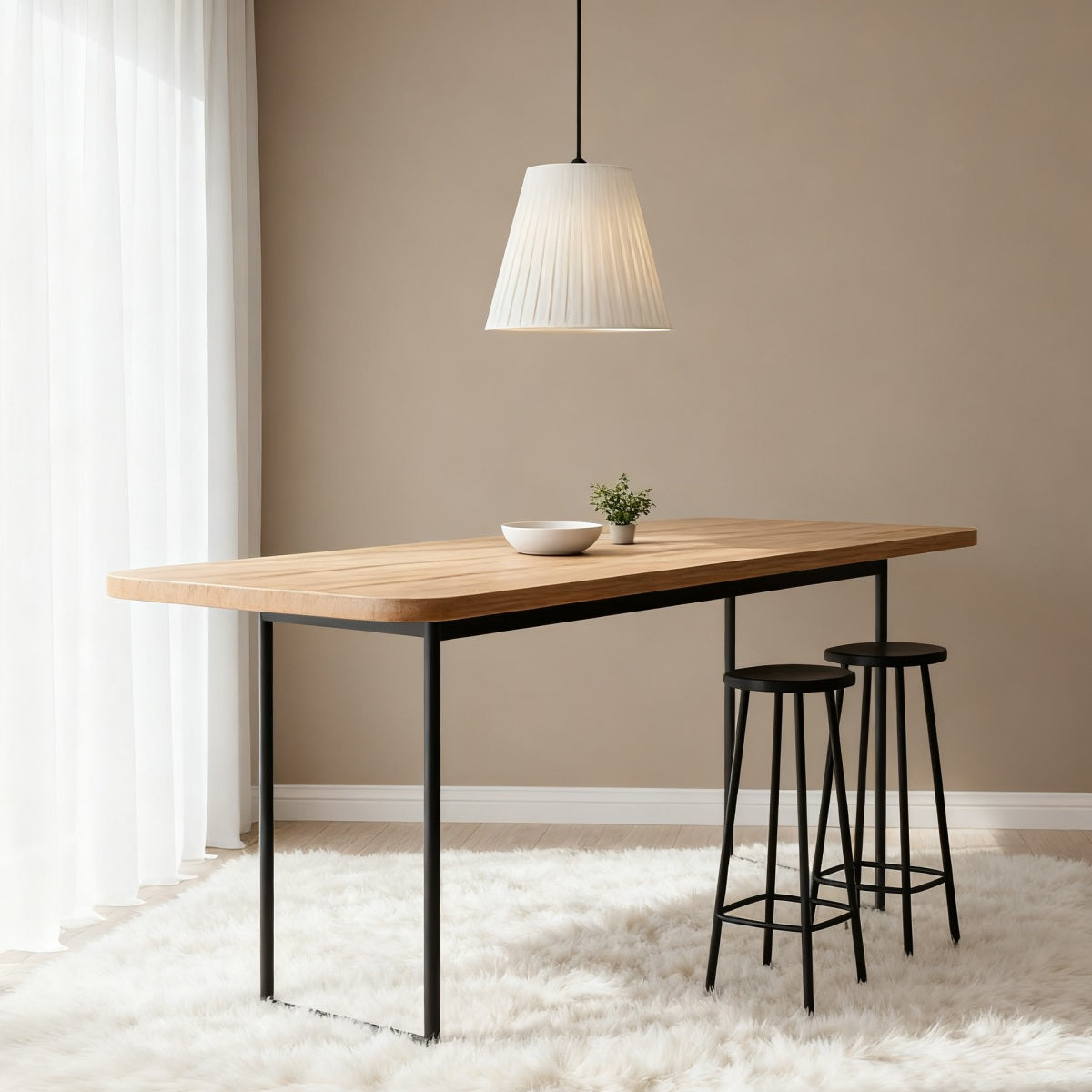 Luvora Modern Pleated Pendant Light - Fabric Shade Lamp for Bedroom