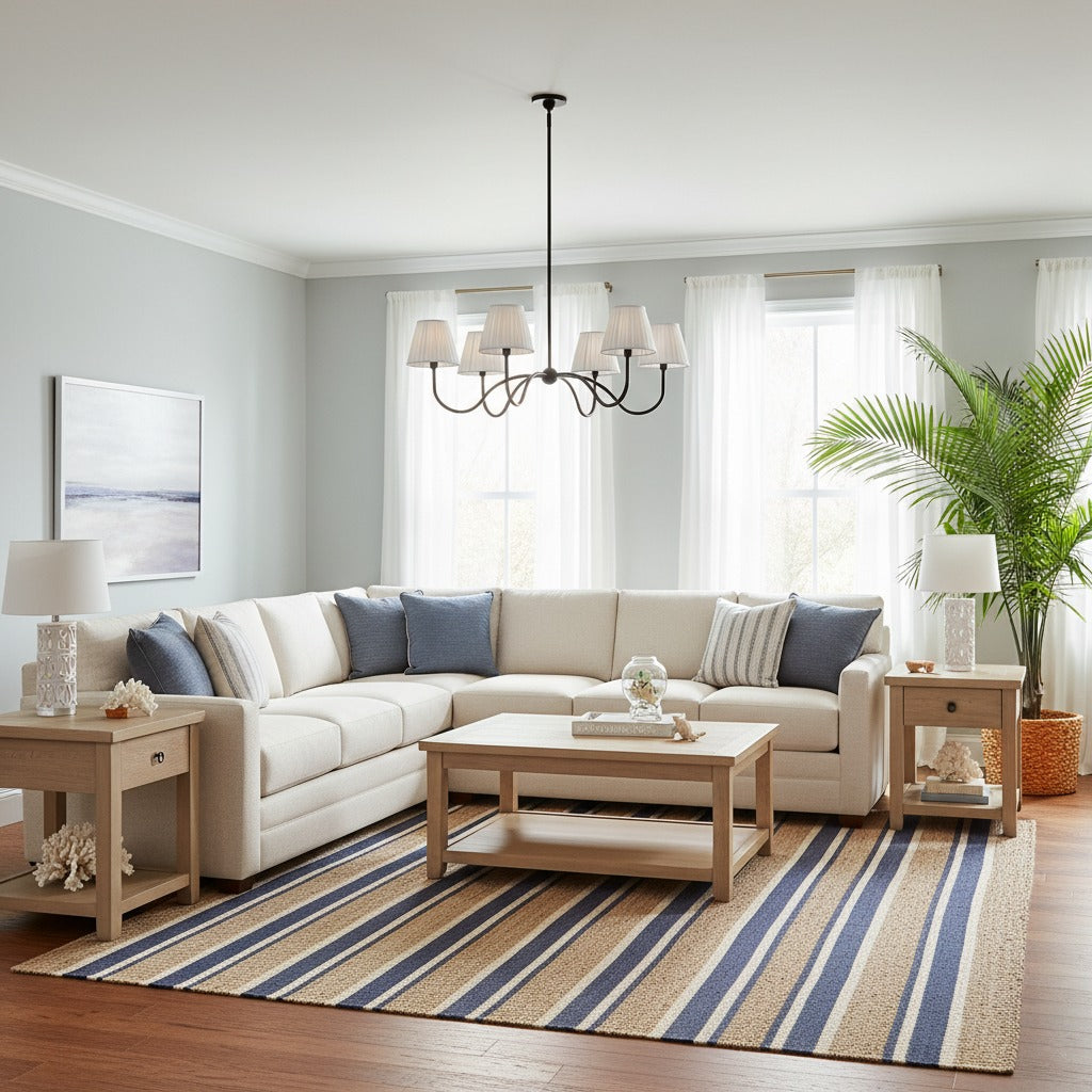 Luvora Fabric Modern Chandelier - Multi-Head Pleated Shade for Living Room